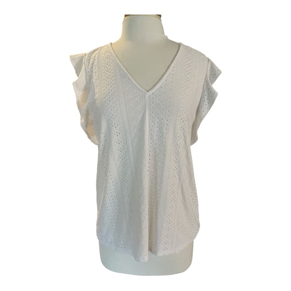 Michael Kors White Eyelet Blouse - Picture 1 of 6